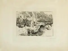 Kanal in Amsterdam by Max Liebermann, 1907, etching, offered Sep 2026
