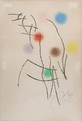 Aus: Miranda et La Spirale by Joan Miró, 1979, color etching, sold Sep 2026