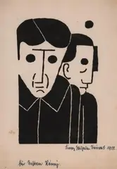 Zwei Proleten by Franz Wilhelm Seiwert, 1922, woodcut, offered Sep 2026