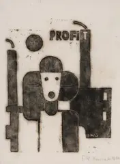 Profit I by Franz Wilhelm Seiwert, 1923, linocut, offered Sep 2026