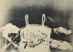 Dentelle by Antoni Tàpies, 1977, color lithograph, offered Sep 2026