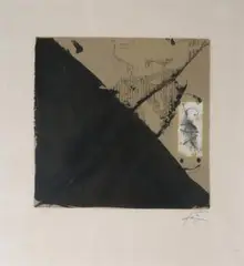 Noir et cartons by Antoni Tàpies, 1980, color lithograph, offered Sep 2026