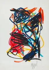 Aus: Geh durch den Spiegel by Karel Appel, 1962, color lithograph, sold Sep 2026