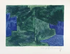 Composition bleue et verte by Serge Poliakoff, color lithograph, sold Sep 2026
