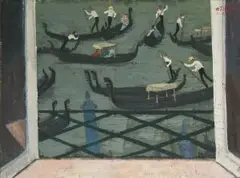 Fensterblick Venedig by Hermann Teuber, 1956, oil, offered Sep 2026