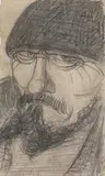 Männlicher Kopf mit Mütze, um 1906 - 1907 by Ernst Barlach, pencil, sold Sep 2026