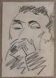 Männlicher Kopf by Erich Heckel, drawing, sold Sep 2026