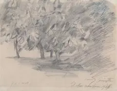 Ohne Titel (Bäume) by Lovis Corinth, 1916, pencil, sold Sep 2026