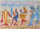 Ohne Titel (Gaukler) by Werner Gilles, 1958, watercolor, sold Sep 2026