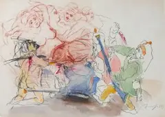 Das Paradies vor Augen by Alfred Hrdlicka, 1983, watercolor, offered Sep 2026