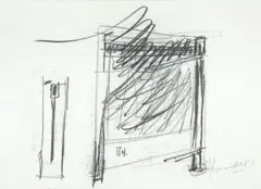 Mauser (Deutsches Theater Berlin) by Yannis Kounellis, 1991, charcoal, offered Sep 2026