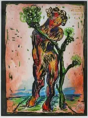 Daphne by Markus Lüpertz, 2003, watercolor, offered Sep 2026