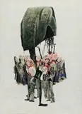 Menge ein Kunstwerk betrachtend by Ottfried Mahnke, watercolor, offered Sep 2026