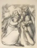 Ohne Titel by Ludwig Meidner, 1952, charcoal, offered Sep 2026
