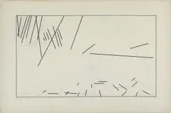 Studie 3 zu Ommagio a Paolo Occello 1475 by Rune Mields, 1975, ink, offered Sep 2026