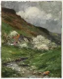 Frühling im Dhrontal / Im Dom zu Trier by Carl Rüdell, 1928, watercolor, sold Sep 2026