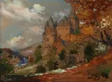 Schloss Bürresheim (Eifel) by Carl Rüdell, 1925, watercolor, sold Sep 2026