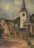 Eifeldorf (Reifferscheid?) by Carl Rüdell, watercolor, sold Sep 2026