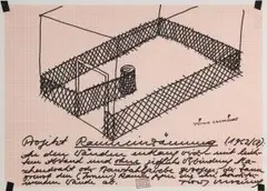 Project Raumeinzäunung by Timm Ulrichs, 1962, drawing, offered Sep 2026