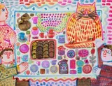 Catto survaillance table de Cologne by Véronique Filozof, 1965, watercolor, sold Sep 2026