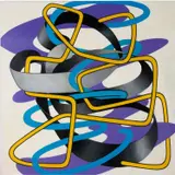 Bent Blue Wire by James Massena March, Acrylic on canvas, offered Jul 2025