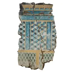 Untitled (Blue wall fragment) by Peter Saari, 1986, Acrylic and plaster on wood, offered Apr 2025