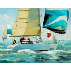 Untitled (Lake Erie regatta) by Tan Gillespie, Oil on canvas, offered Mar 2025