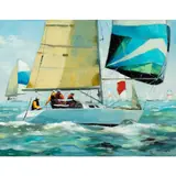 Untitled (Lake Erie regatta) by Tan Gillespie, Oil on canvas, offered Mar 2025