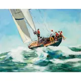Untitled ( Lake Erie sailboat) by Tan Gillespie, Oil on canvas, offered Mar 2025