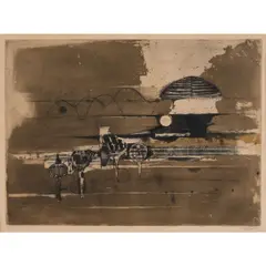 October-Color State II by Johnny Gotthard Friedlaender, Aquatint Etching, offered Mar 2025