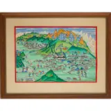 Khumjung, Nepal by Khapa Kalden Sherpa, Watercolor and ink, offered Mar 2025