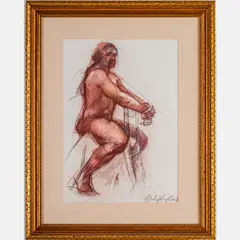Figural Study by Shirley Aley Campbell, Pastel on paper, offered Mar 2025