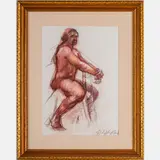 Figural Study by Shirley Aley Campbell, Pastel on paper, offered Mar 2025