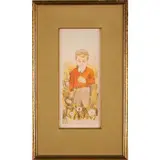 Untitled (Boy with dandelions) by John Le Quintana, Etching with aquatint, offered Mar 2025
