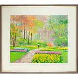 Park Pathway with Figures by Claude Cambour, Color lithograph, offered Mar 2025