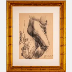 Figural Study by Shirley Aley Campbell, Charcoal on paper, offered Mar 2025
