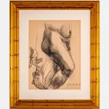 Figural Study by Shirley Aley Campbell, Charcoal on paper, offered Mar 2025