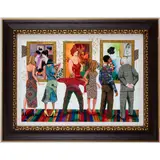 Spectators at the Tarkay Exhibition by Marcus Glenn, Giclee on lucite with hand embellishments and bas relief, offered Mar 2025