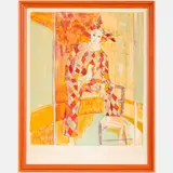 Harlequin by Gerard Blain, Color lithograph, offered Mar 2025