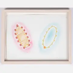Untitled (Boardroom Table & Necklace) by Andy Yoder, Watercolor and pastel on paper, offered Mar 2025