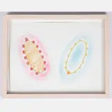 Untitled (Boardroom Table & Necklace) by Andy Yoder, Watercolor and pastel on paper, offered Mar 2025