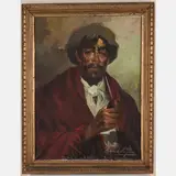 Gaucho With Tea by Morando Luque, Oil on canvas, offered Jan 2025
