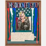 This Dick Needs You by Dick Head, 1988, Mixed media collage,Signed and dated lower left.H: 19 W: 15 in., offered Nov 2024