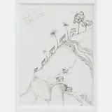 Hillside Village by Alfred Ceibal, 1994, Ink on paper,Signed lower right. Ink dedication on verso.H: 4 7/8 W: 3 1/2 in., offered Nov 2024
