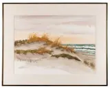 Summer Beach Fence" - late 20th century by Nancy Tuttle May, watercolor on paper, sold Feb 2026