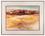 Harvest Season" - 1983 by John Kolb McIver, watercolor on paper, sold Feb 2026