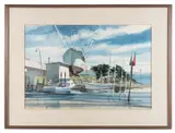 Harker's Island" - 1984 by Paul Minnis, watercolor on paper, sold Feb 2026