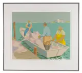 Loading Nets by Claude Howell, serigraph on paper, sold Feb 2026