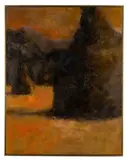 Trees VI" -late 20th century by Genevieve Cotter, oil on canvas, sold Feb 2026