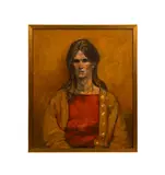 Untitled - Portrait of a Woman - 1961 by James Yarbrough, oil and mixed media on canvas, sold Feb 2026